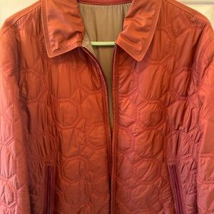 Stefano Ricci Quilted Rust-Orange Lightweight Puffer Jacket